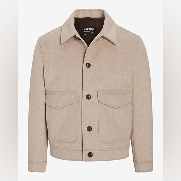 Express Tan Wool-Blend Trucker Jacket - Picture 4 of 12